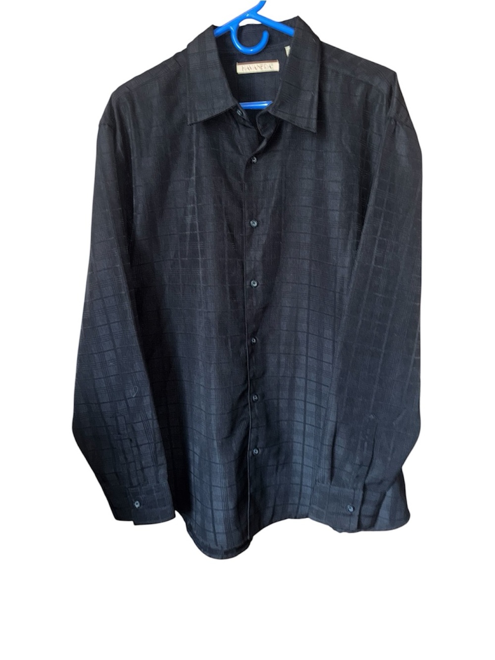 Panaccini Black Long-Sleeve Button-Down Shirt